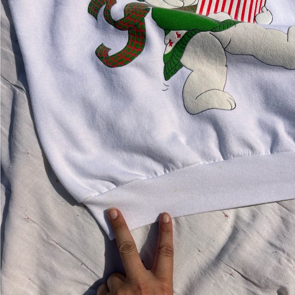 Vintage Christmas Shopping Teddy Bear Sweatshirt - Picture 6 of 6